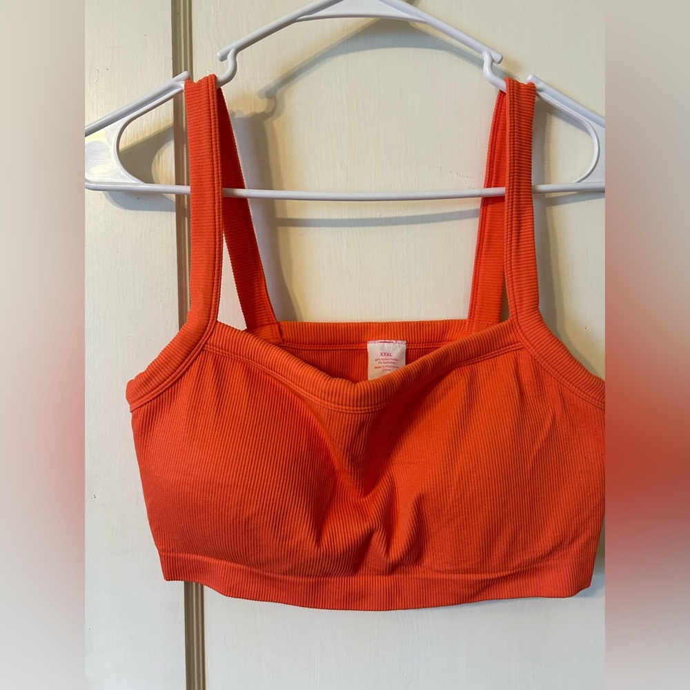 Xhilaration orange ribbed bralette in size xxxl
